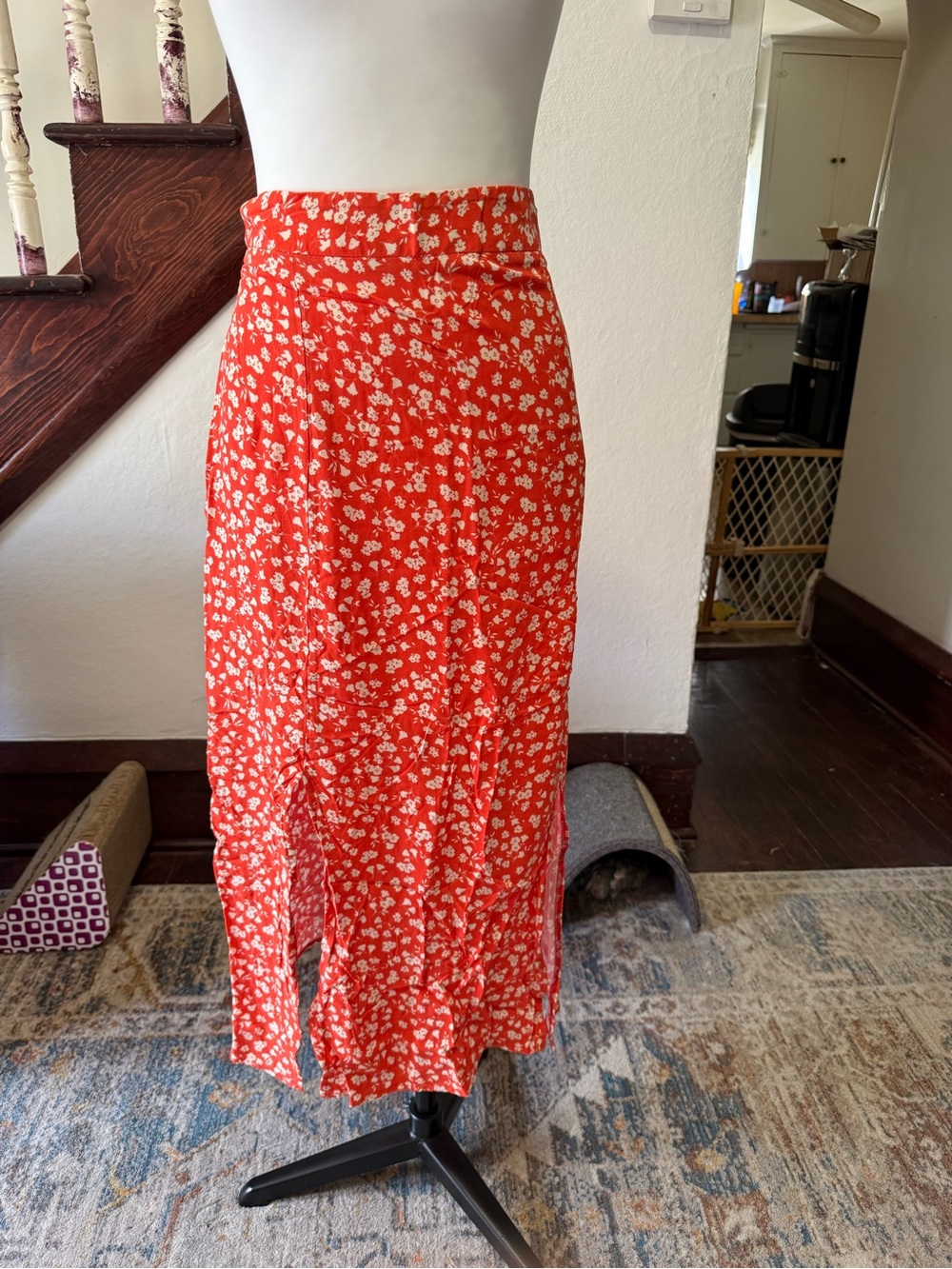 Floral Midi Skirt - Women's Lightweight Summer Skirt